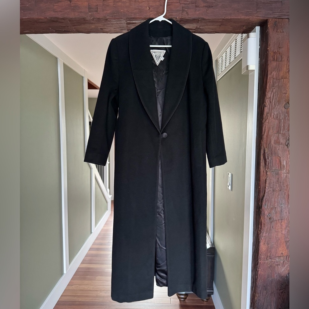 Vintage! Pristine! Marvin Richards Black 100% Cashmere Coat